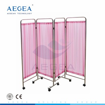 AG-SC001 Waterproof Woven fabric folding stainless steel with wheels hospital screen